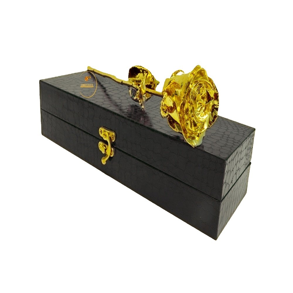 2023 Forever 24k Gold Plated Rose For Forever Love OEM ODM Forever Rose Real 24K Gold Rose Valentines Day Gift 24K Dipped Gold