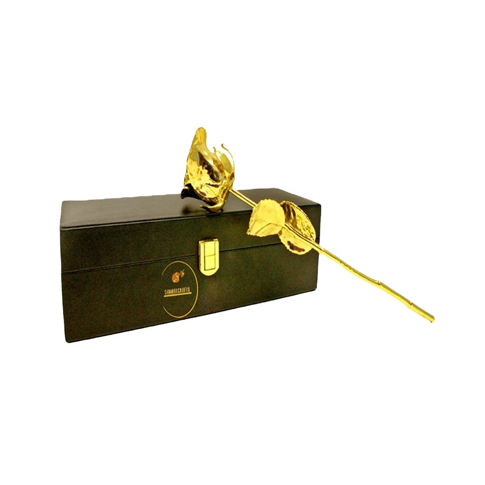 2023 Forever 24k Gold Plated Rose For Forever Love OEM ODM Forever Rose Real 24K Gold Rose Valentines Day Gift 24K Dipped Gold