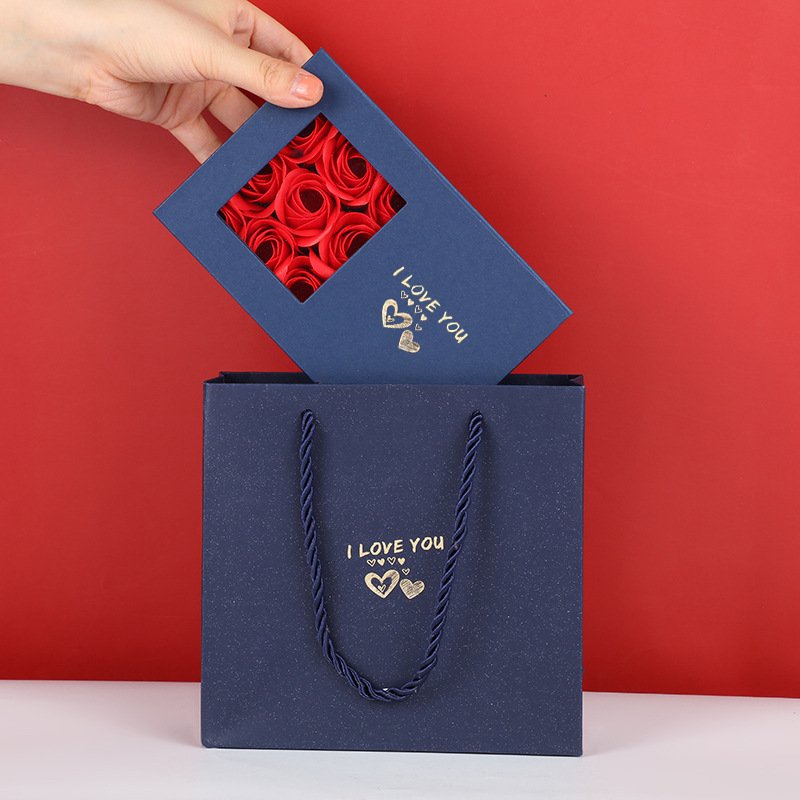 Preserved Rose Flower Gifts Box Jewelry Ring Necklace 9 Immortal Forever Eternal Soap Roses Box Valentines Mothers Day Gift 2025