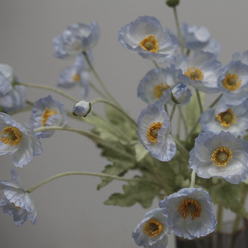 Y-H068 New design home vase decoration 4 Branches silk flowers Poppy wedding flower Artificial Poppy Flower for Decor