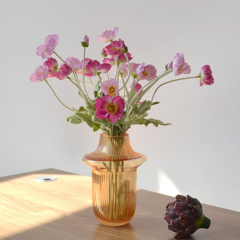 Y-H068 New design home vase decoration 4 Branches silk flowers Poppy wedding flower Artificial Poppy Flower for Decor