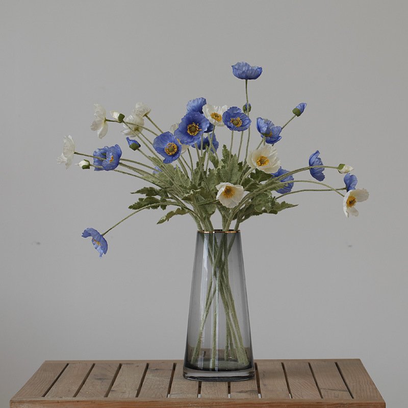 Y-H068 New design home vase decoration 4 Branches silk flowers Poppy wedding flower Artificial Poppy Flower for Decor