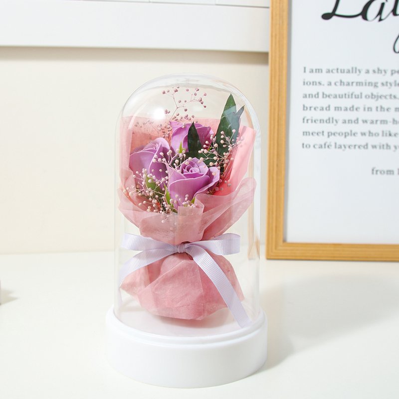 New Design Preserved Roses For Sale Eternal Rose Preserved Flower In Glass Dome Acrylic Cover Base For Girl Gift