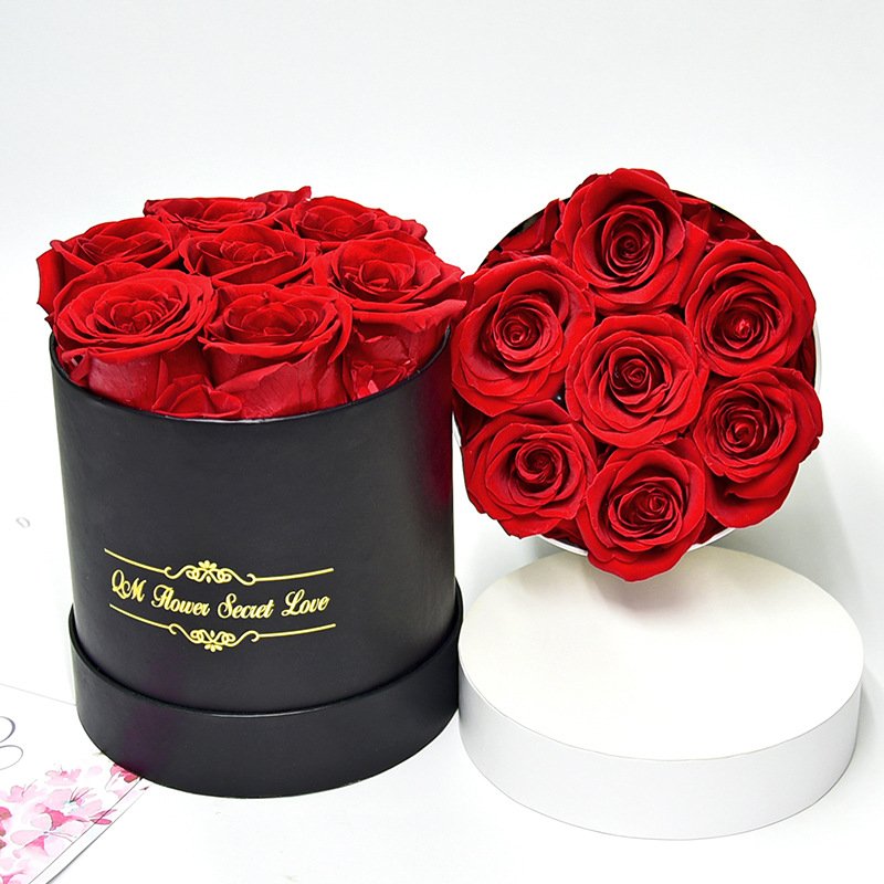 Festival Gift Immortal Roses Wedding Decorative Eternal Forever Rose Preserved Fresh Flower Bouquet Box Flowers and plants Boxes