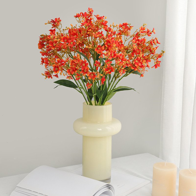 Modern minimalist decoration single branch pink 3 heads Ruixiang Artificial Flowers For Home Decoration