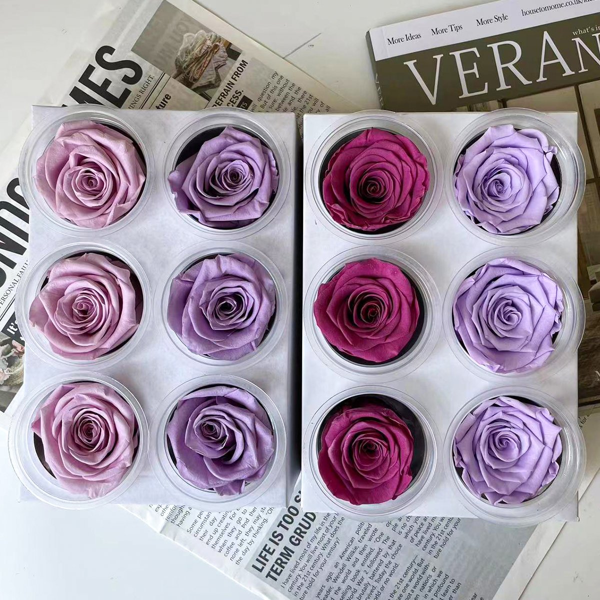 Factory Direct Floral Supplies Natural Green Eternal Forever Preserved Flower Roses Immortal 5-6 Cm Rose Bud Preserved Roses