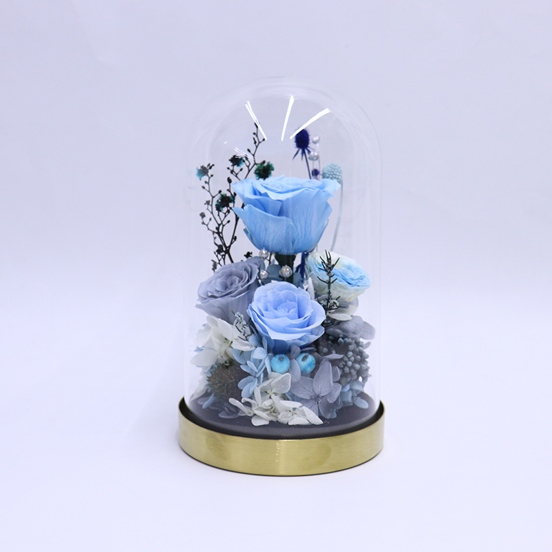 Eternal Luxurious Valentine Gifts Enchanted Rose Gift Box Stabilized Pink Preserved Flower Forever Rose in Glass Dome