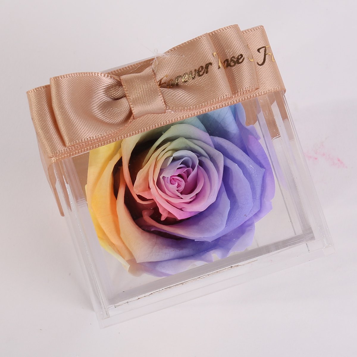 2023 hot sale single preserved rose in acrylic box preserved flower forever rose box
