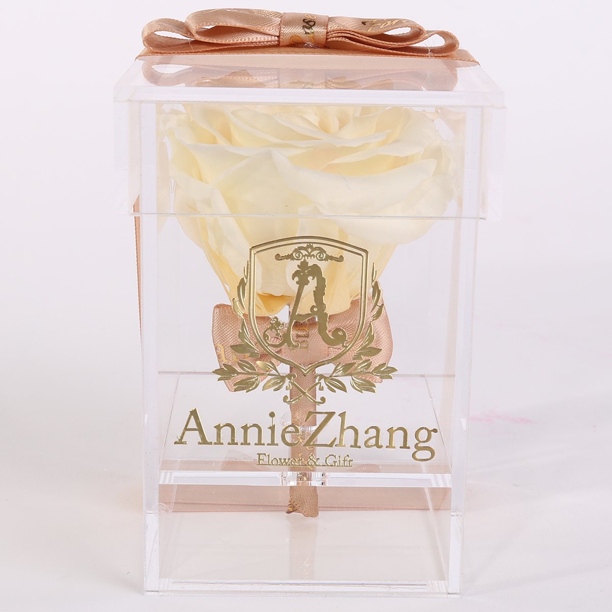 2023 hot sale single preserved rose in acrylic box preserved flower forever rose box