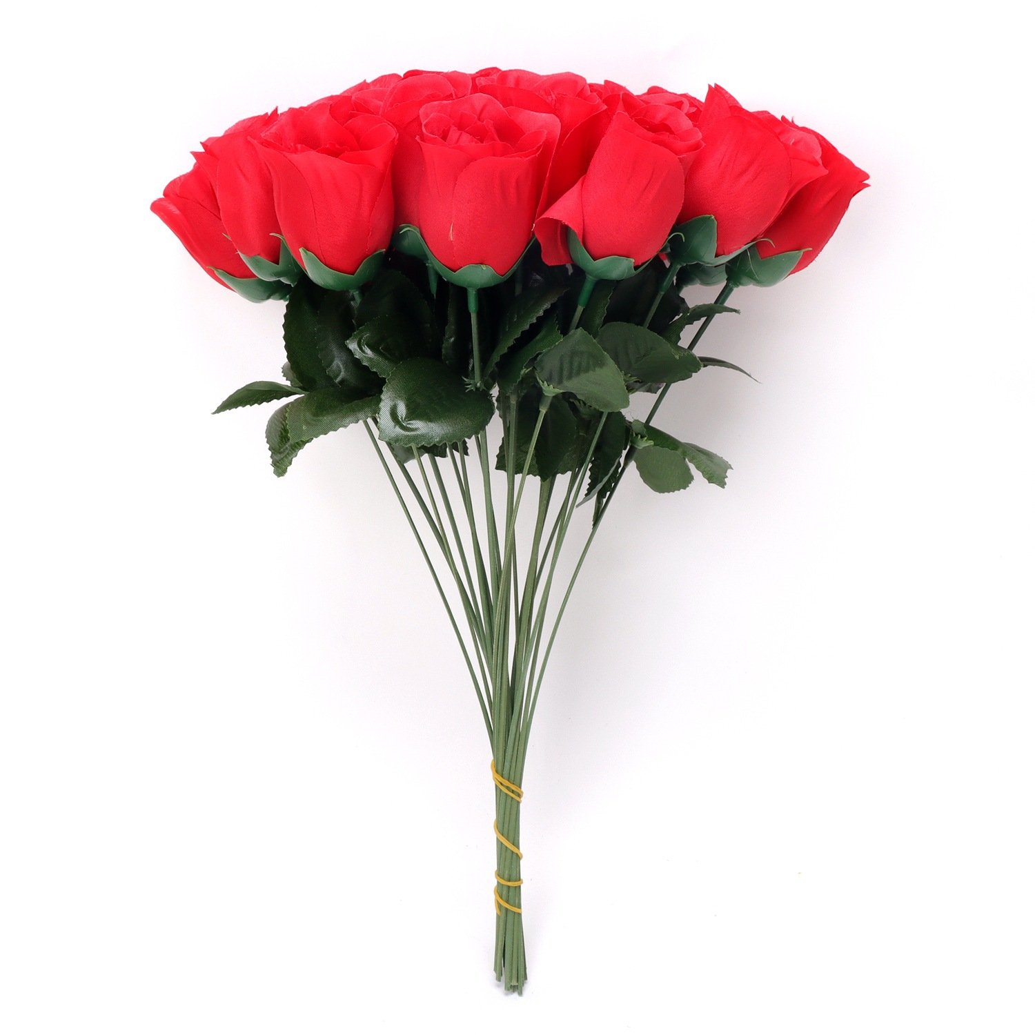 Simulated Flower Red Rose Bud Faux Flower Silk Wedding Home Decoration Flower Engineering Single Photography Prop Decorative