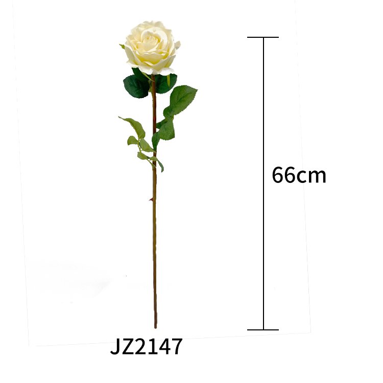 66cm Super Simulated Moisturizing Indoor Decorative Touch Rose Single Branch Artificial Flower Wall Backdrop Preserved Plants