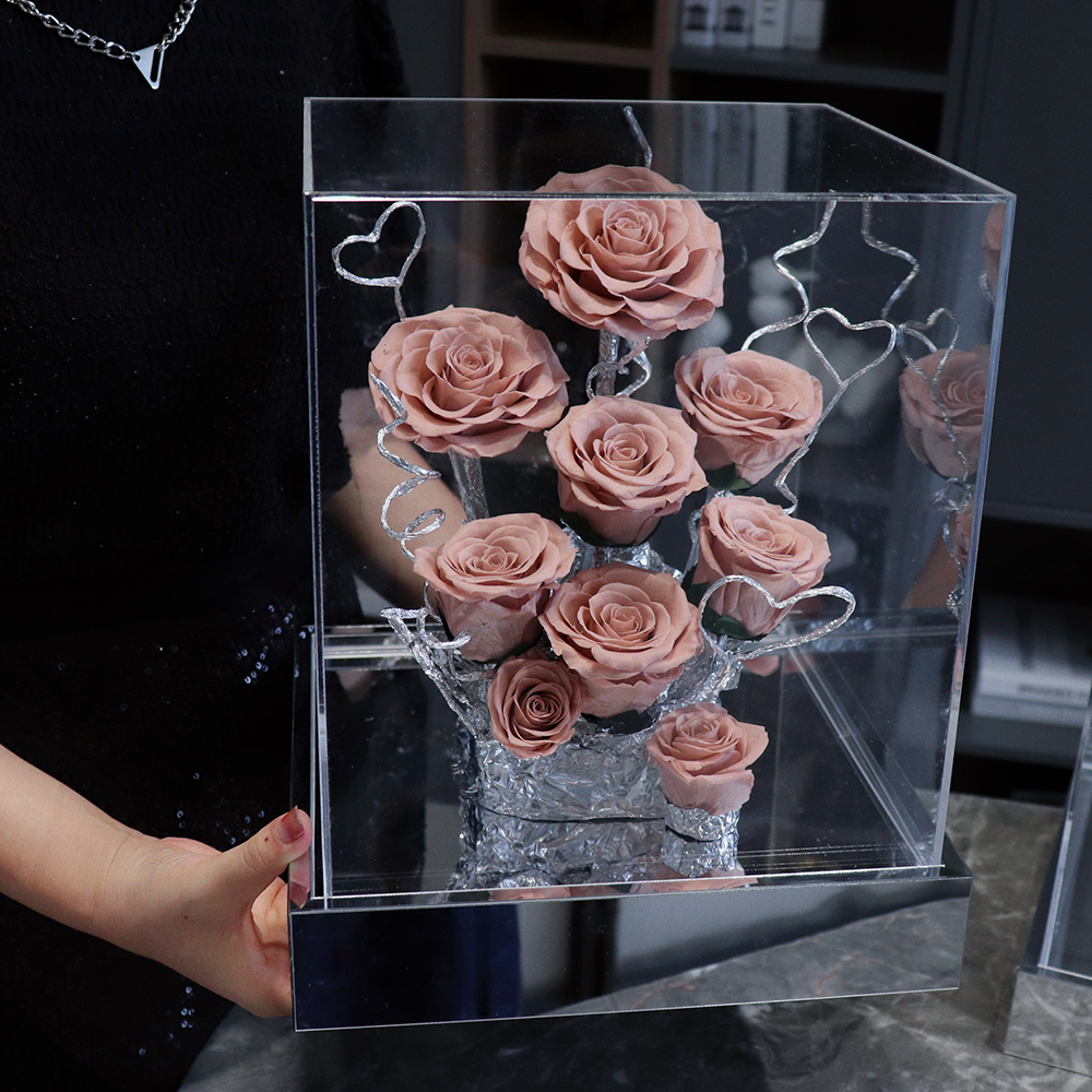 Luxury Glacier Rose Preserved Flower Long Lasting Everlasting Roses Forever Eternal Preserved Roses Valentine's Day