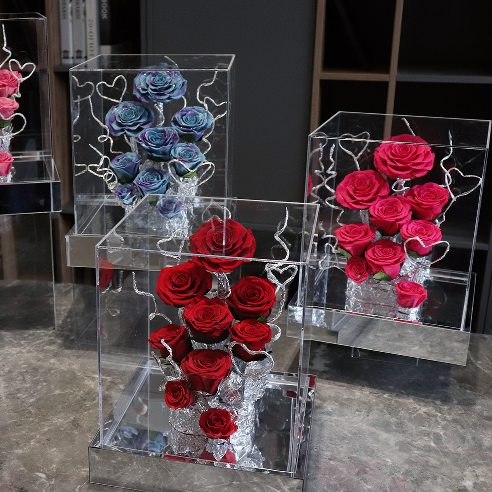 Luxury Glacier Rose Preserved Flower Long Lasting Everlasting Roses Forever Eternal Preserved Roses Valentine's Day