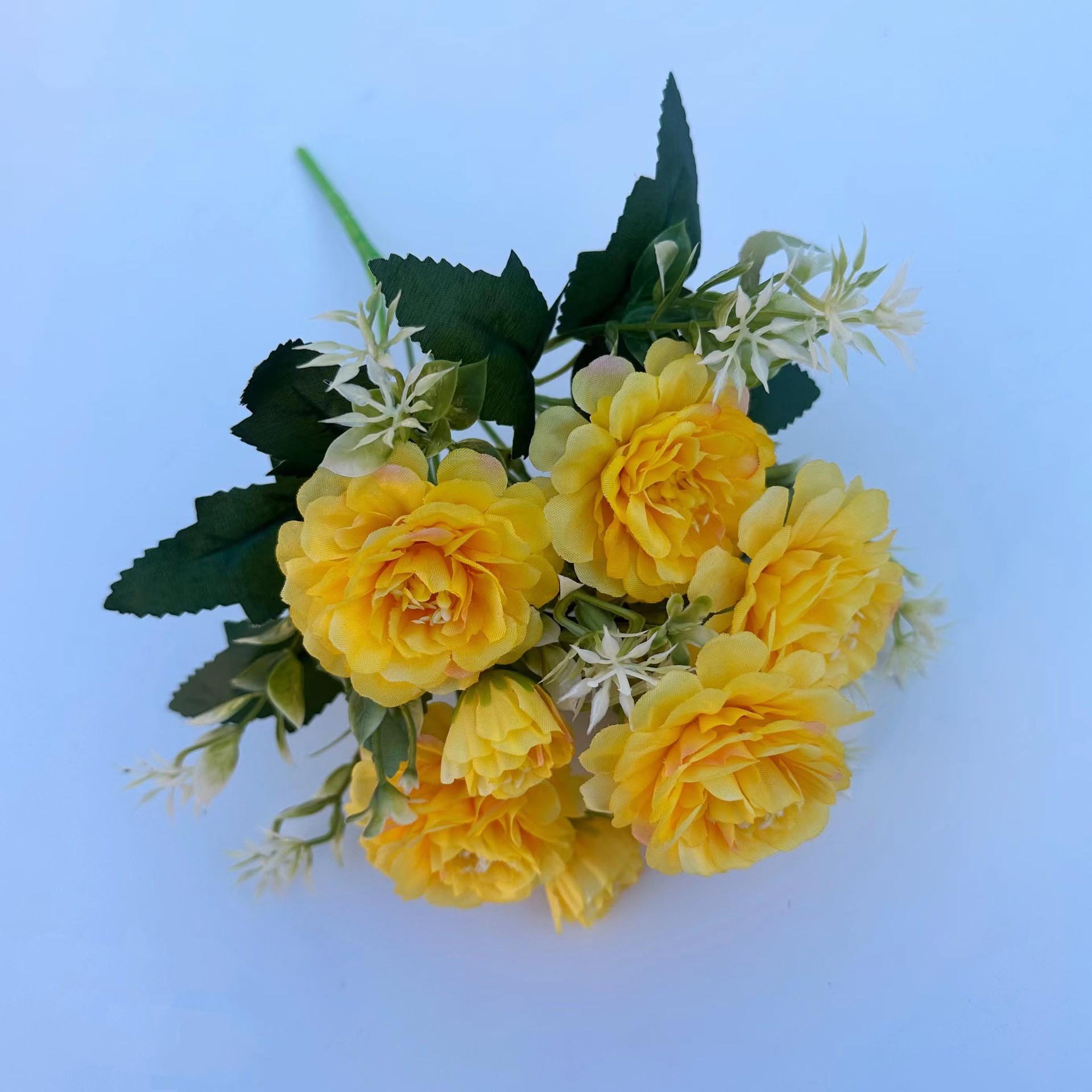 GIGA chinese peony 5 heads European bunch hibiscus garden home decoration rose hand stage artificial silk flowers arrangement