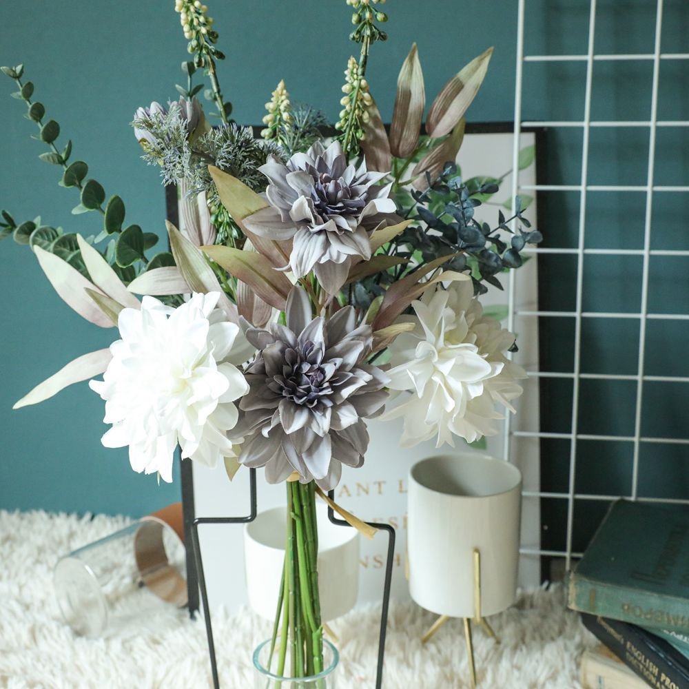 artificial flowers from china flowers wall wedding decor wholesale preserved flower Dahlia bouquet