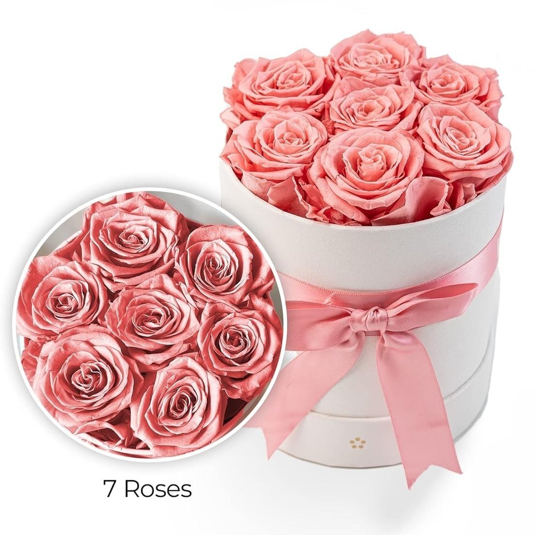 Preserved Fresh Flowers 7 Pink Roses Roses for Delivery Prime Valentines Day Gifts Anniversary Birthday