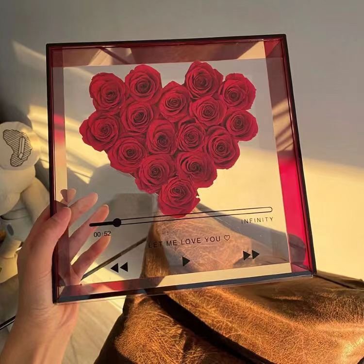 Hot selling gifts preserved eternal rose in acrylic box for Valentine's Day Mother's Day