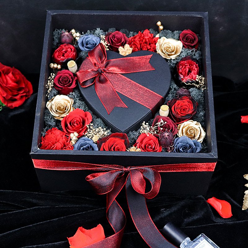 Luxury Gift Square Flower Box Eternal Flower Preserved Roses with Gift Box