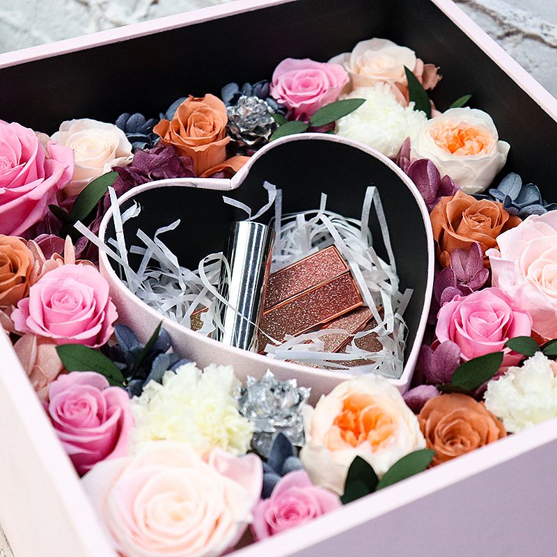 Luxury Gift Square Flower Box Eternal Flower Preserved Roses with Gift Box
