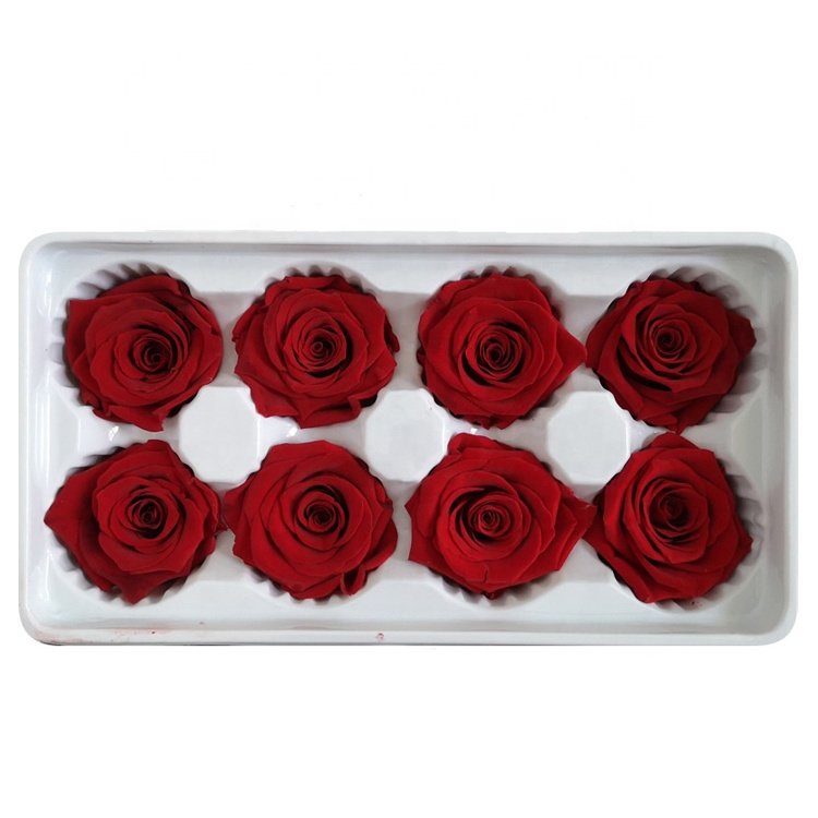 Never faded flower eternal red rose 4-5 cm rose head in box