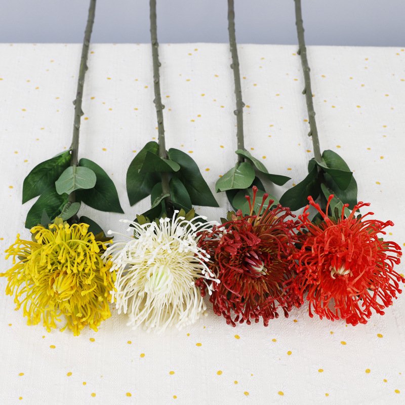 Home decoration Artificial flowers cushion protea big Leucospermum flowers soft plastic wedding flower