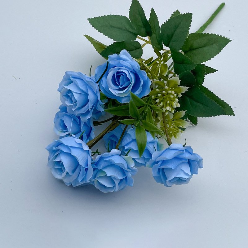Hot Selling Preserved Artificial Rose Bouquet For Home Wedding Decor 5 Branches Silk Roses