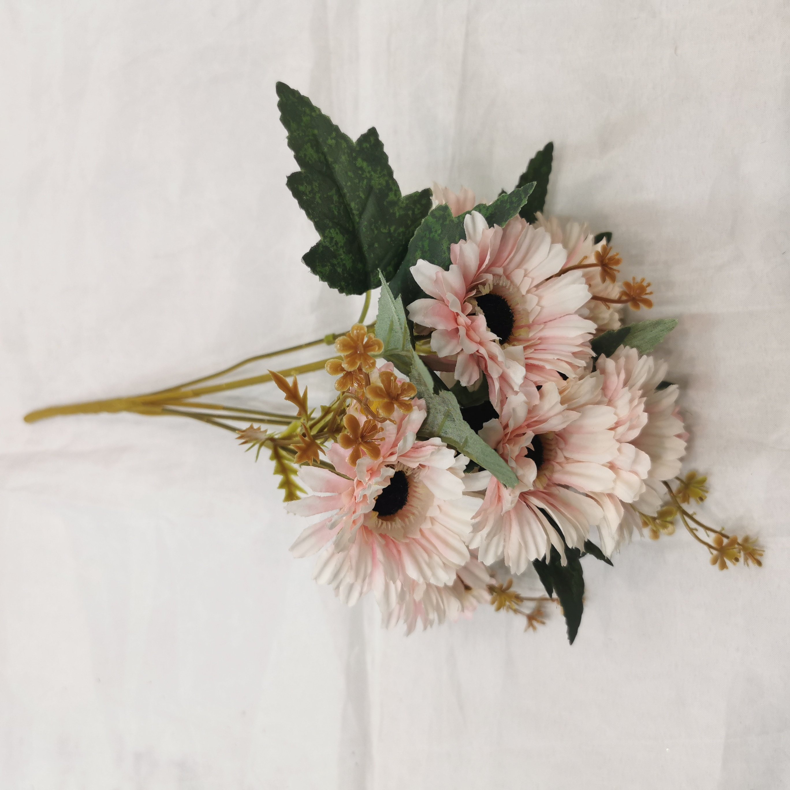 QIDA CJ23137 7head artificial flowers potted wreaths and plants flower pots for Home Wedding Decorative Flowers Hot Sale 23230