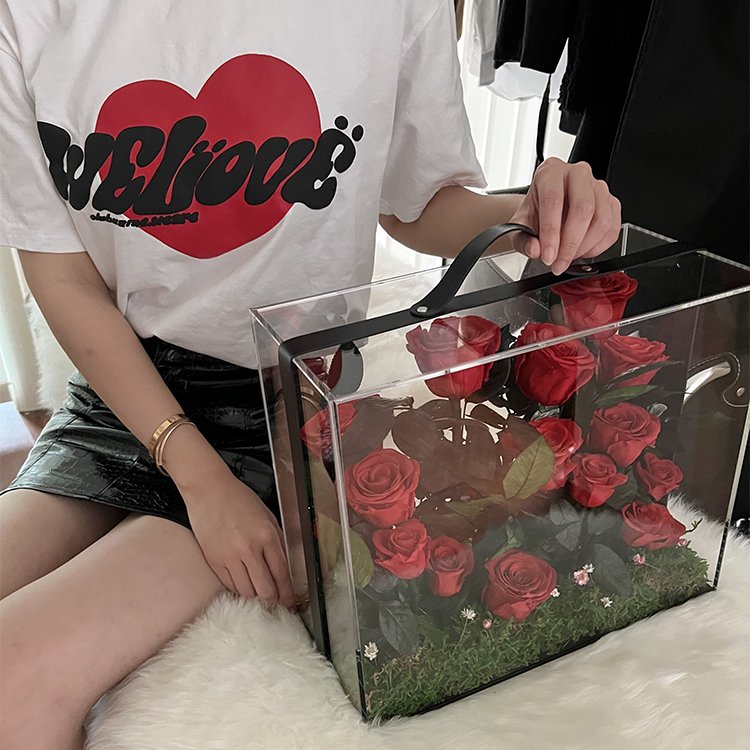 Creative Gifts 19 Romantic Rose Jungle Carrying Case Preserved Flower Box Customized Flower Boxes
