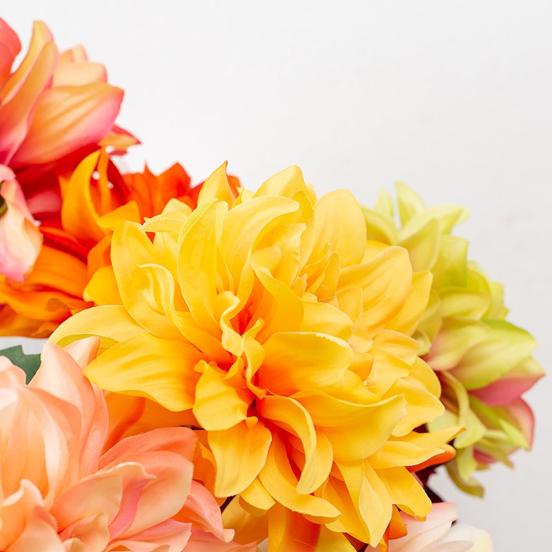 Minimalist style Artificial single stem Silk Fake Dahlia Flowers for Home Bridal Wedding Party Festival Decoration