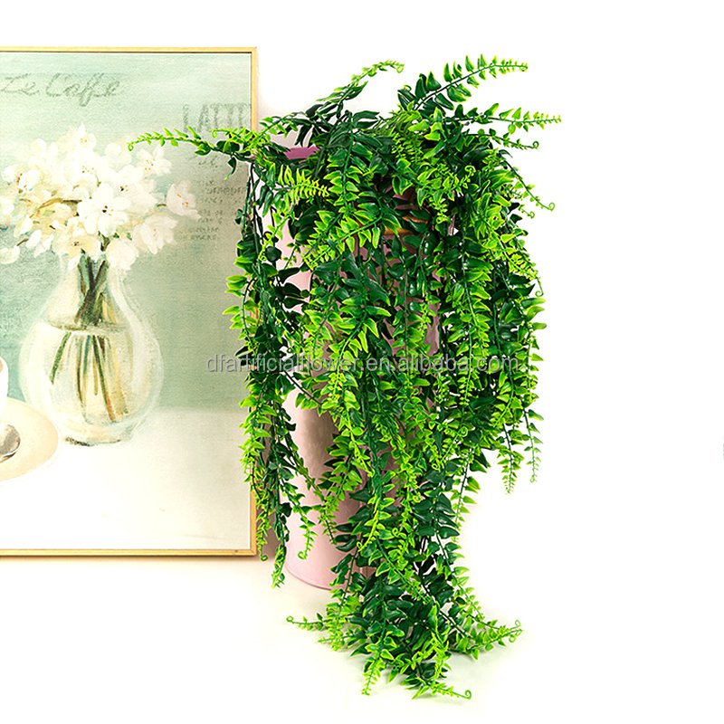 Home Wedding Shop Decoration Simulation Fern Grass Green Plant Persian Leaves Flower Wall Hanging Artificial Plants Vines