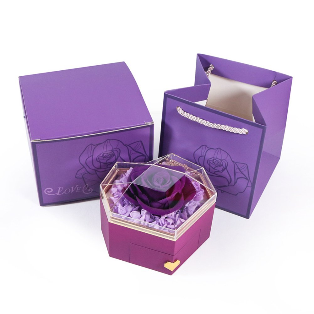 INUNION Gift Box Flower Box Jewelry box with Real Rose