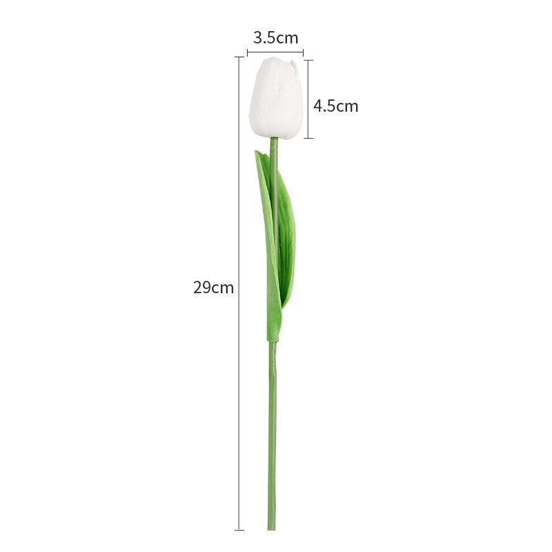 EG-SJ6211 High Quality Simulation Bunch Flowers Decoration Latex Real Touch White Artificial Tulip Flower