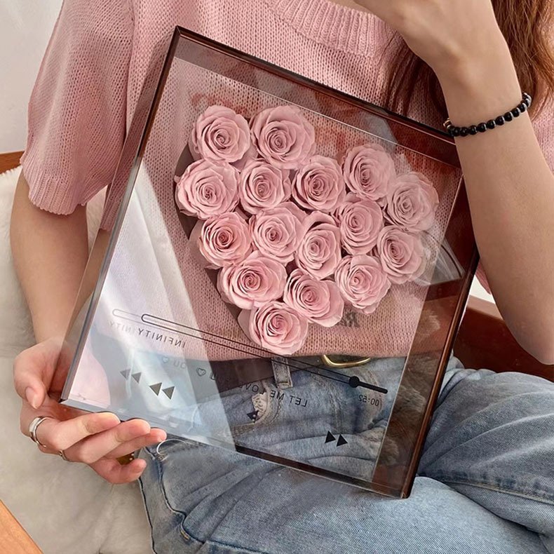 hot selling valentine gifts preserved eternal rose in acrylic box