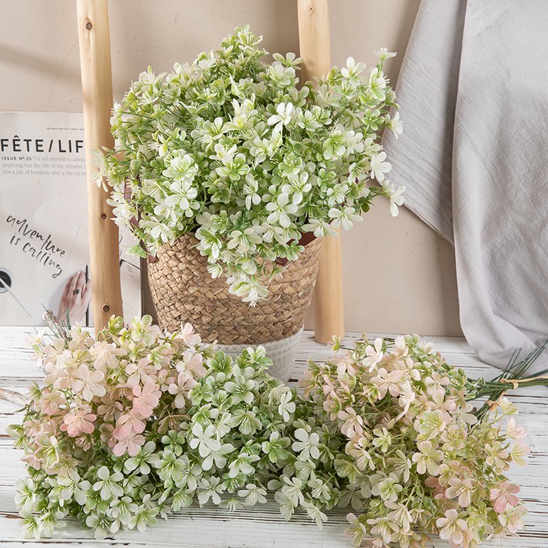 Pink Green Artificial Plum Blossom For Home Diy Wedding Decor Fake Plants Simulation Flower 44cm