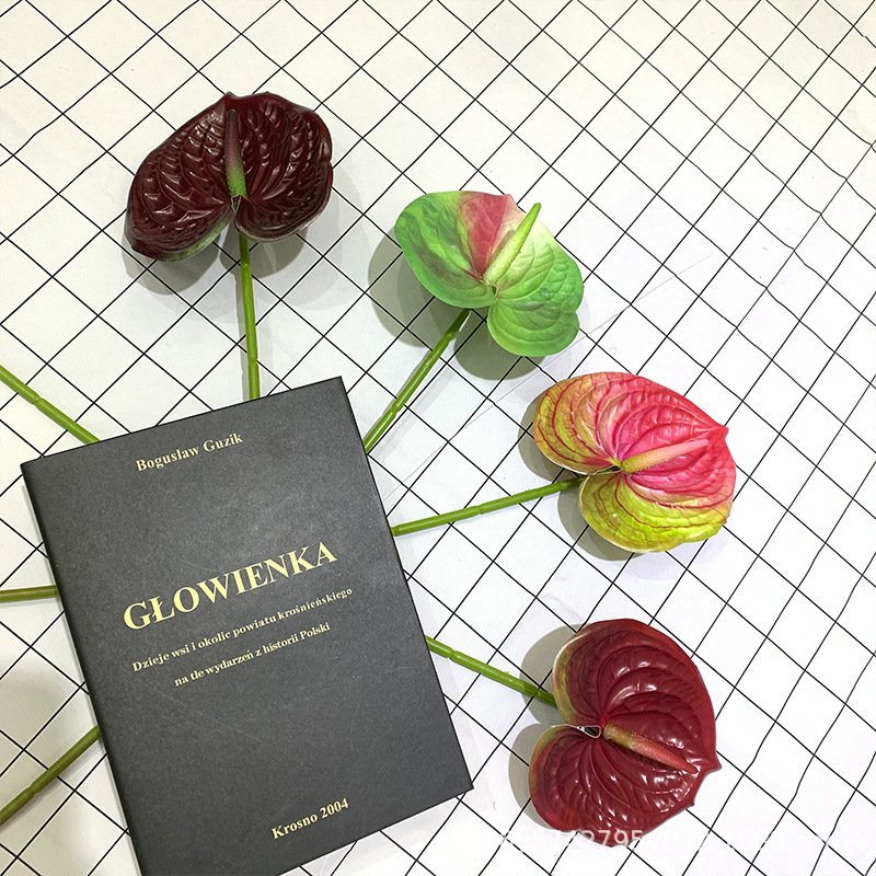 M620 High Quality Red Artificial Plant Plastic Anthurium Flowers Real Touch For Home Wedding Party Table Centers Piece