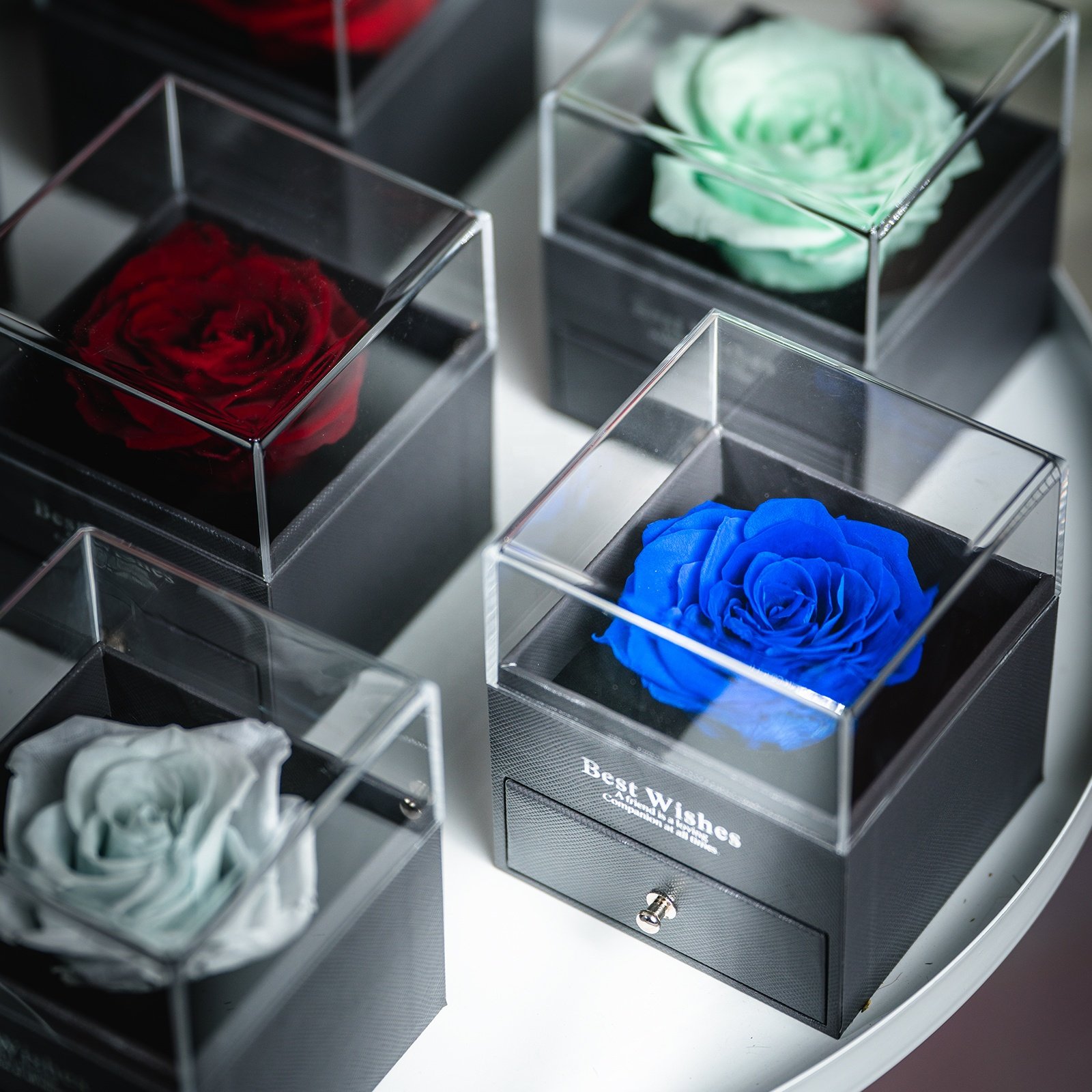 High Quality Eternal Rose Preserved Flowers Rose Preserved Flowers With Jewelry Box Valentine Day Gift For Girlfriend