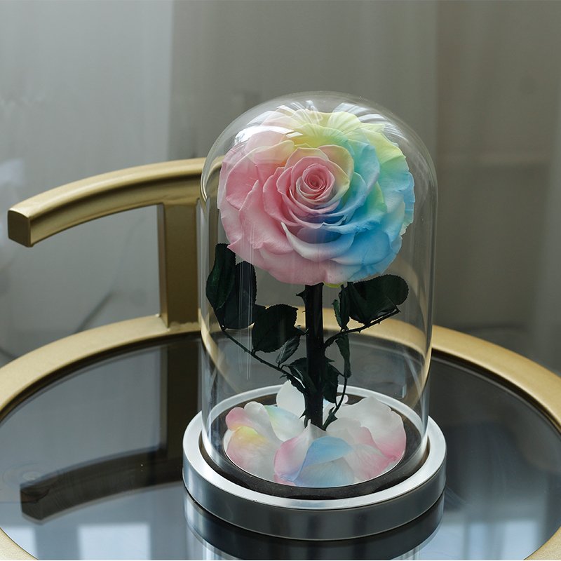 2024 Mothers Day Gifts Preserved Flowers Natural Rose In Glass For Mum