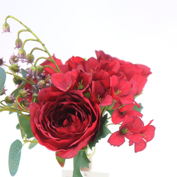 Wholesale 35cm Peony Hydrangea Bellflower Bouquet Preserved Decorative Flowers & Plants for Wreaths Decor