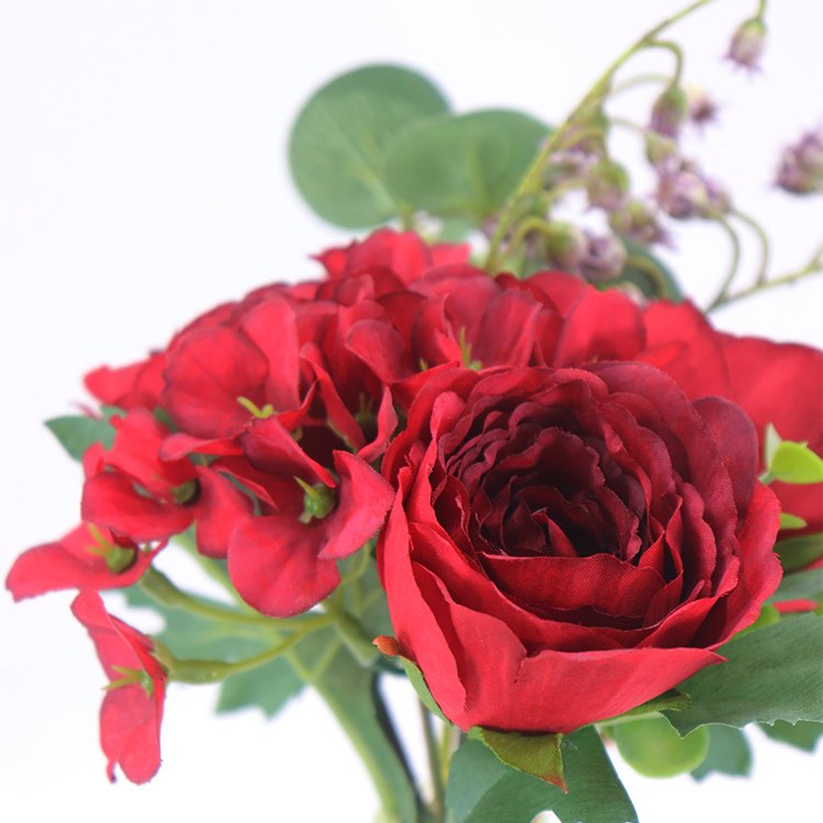 Wholesale 35cm Peony Hydrangea Bellflower Bouquet Preserved Decorative Flowers & Plants for Wreaths Decor