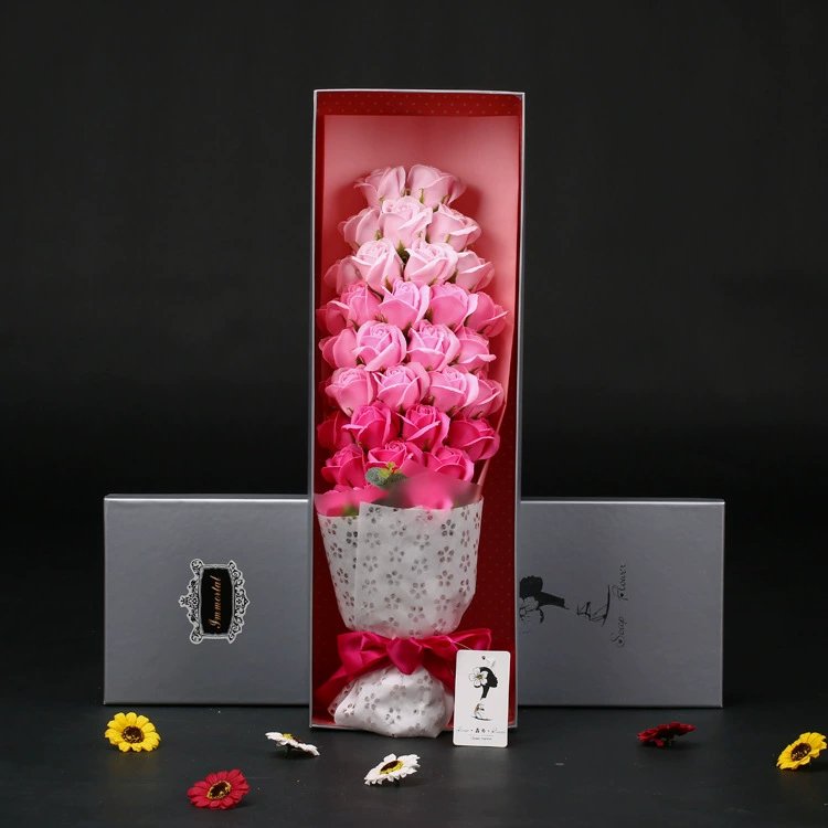 soap flower bouquet Preserved Flowers Birthday Gift Soap Floral Wedding Decoration Eternal valentine's day gift