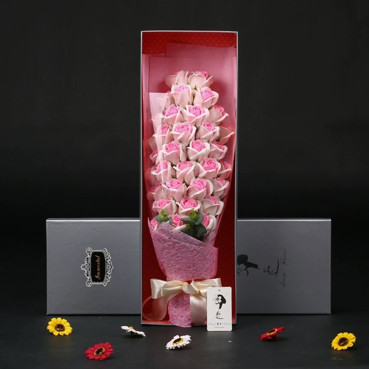 soap flower bouquet Preserved Flowers Birthday Gift Soap Floral Wedding Decoration Eternal valentine's day gift