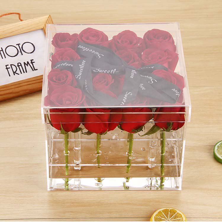wholesale Plastic rose stem artificial flower stem use to make preserved roses in acrylic flower box
