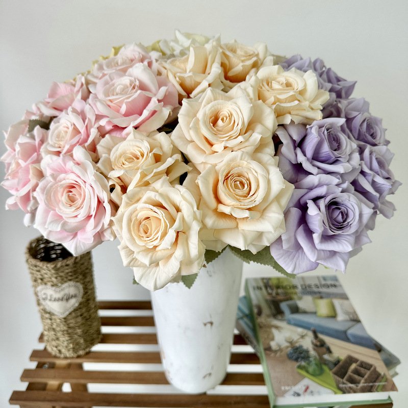 Wholesale Artificial Rose Flower Bouquets for Home Wedding Valentine's Day Easter Mother's Day Thanksgiving Decorations