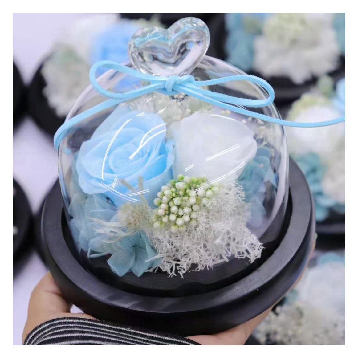 2024 new preserved flowers luxury rose preserved roses in glass jar rose in a glass