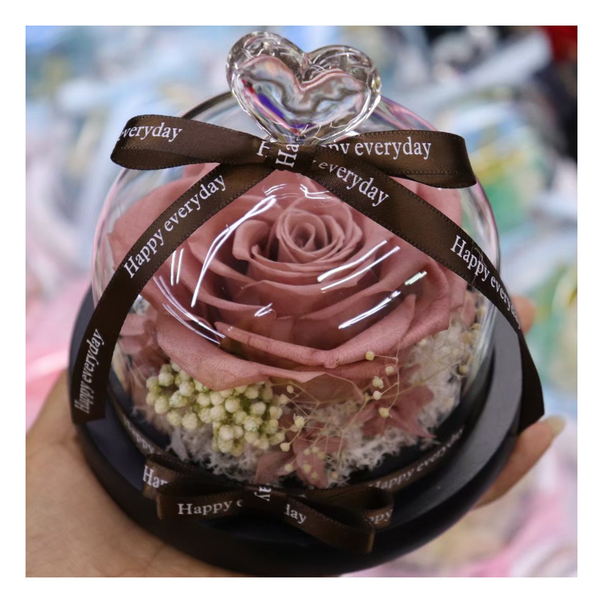 2024 new preserved flowers luxury rose preserved roses in glass jar rose in a glass