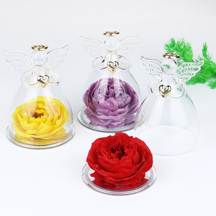 YS-052 wholesale valentines day gift real red square austin preserved roses flowers with jewelry box