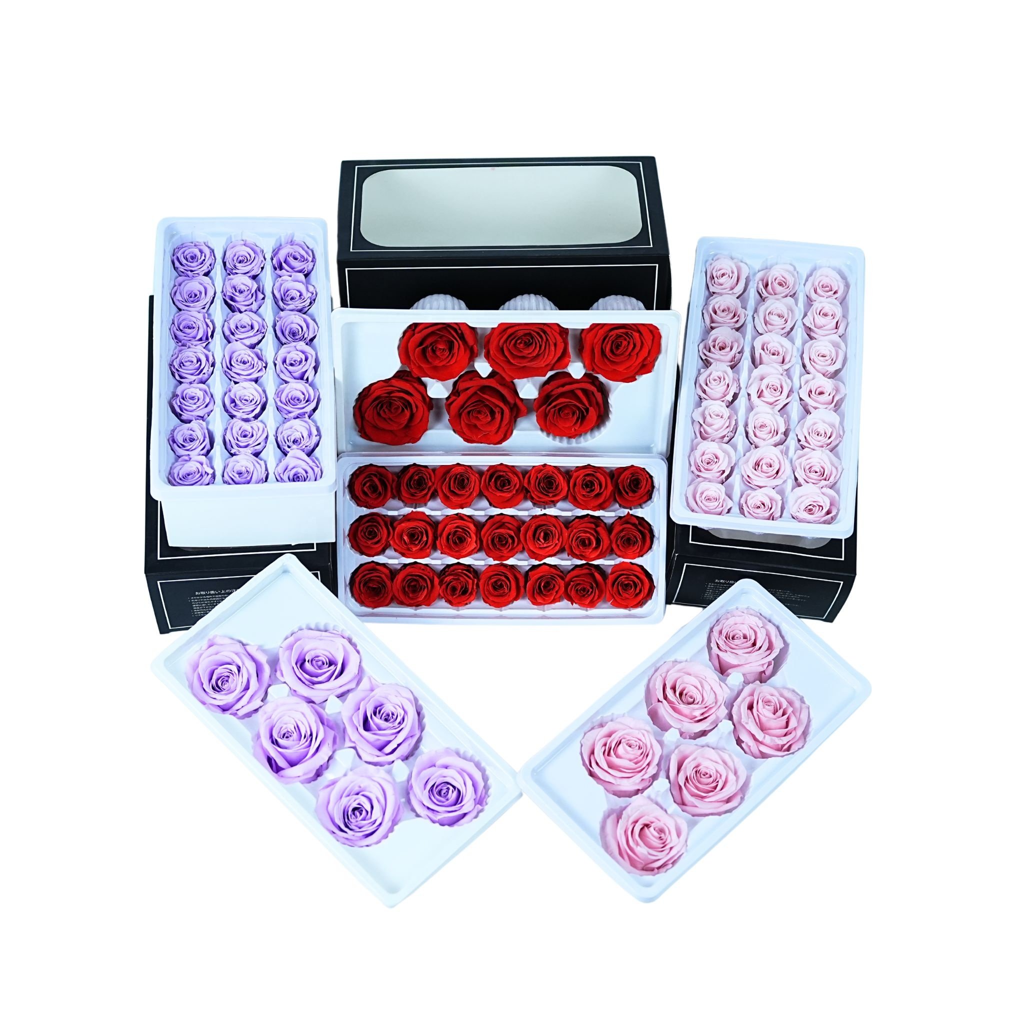 Wholesale valentine's day gifts classic pink eternal 21 roses single pack scented candle pickled roses with candles