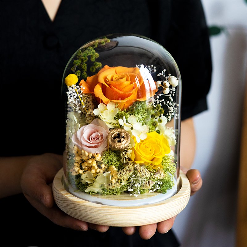 Wholesale LED Atmosphere Light Preserved Flower Ornaments for Birthday Gift Wedding Decoration flowers Anniversary Gift