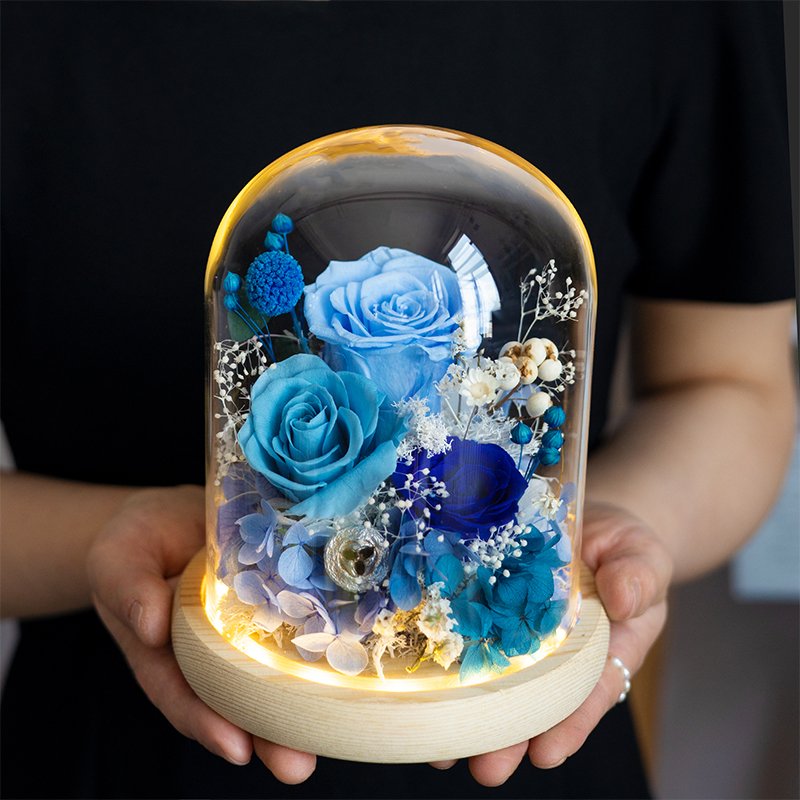 Wholesale LED Atmosphere Light Preserved Flower Ornaments for Birthday Gift Wedding Decoration flowers Anniversary Gift