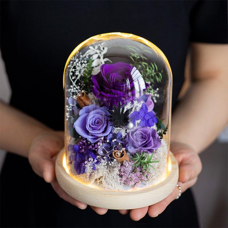 Wholesale LED Atmosphere Light Preserved Flower Ornaments for Birthday Gift Wedding Decoration flowers Anniversary Gift